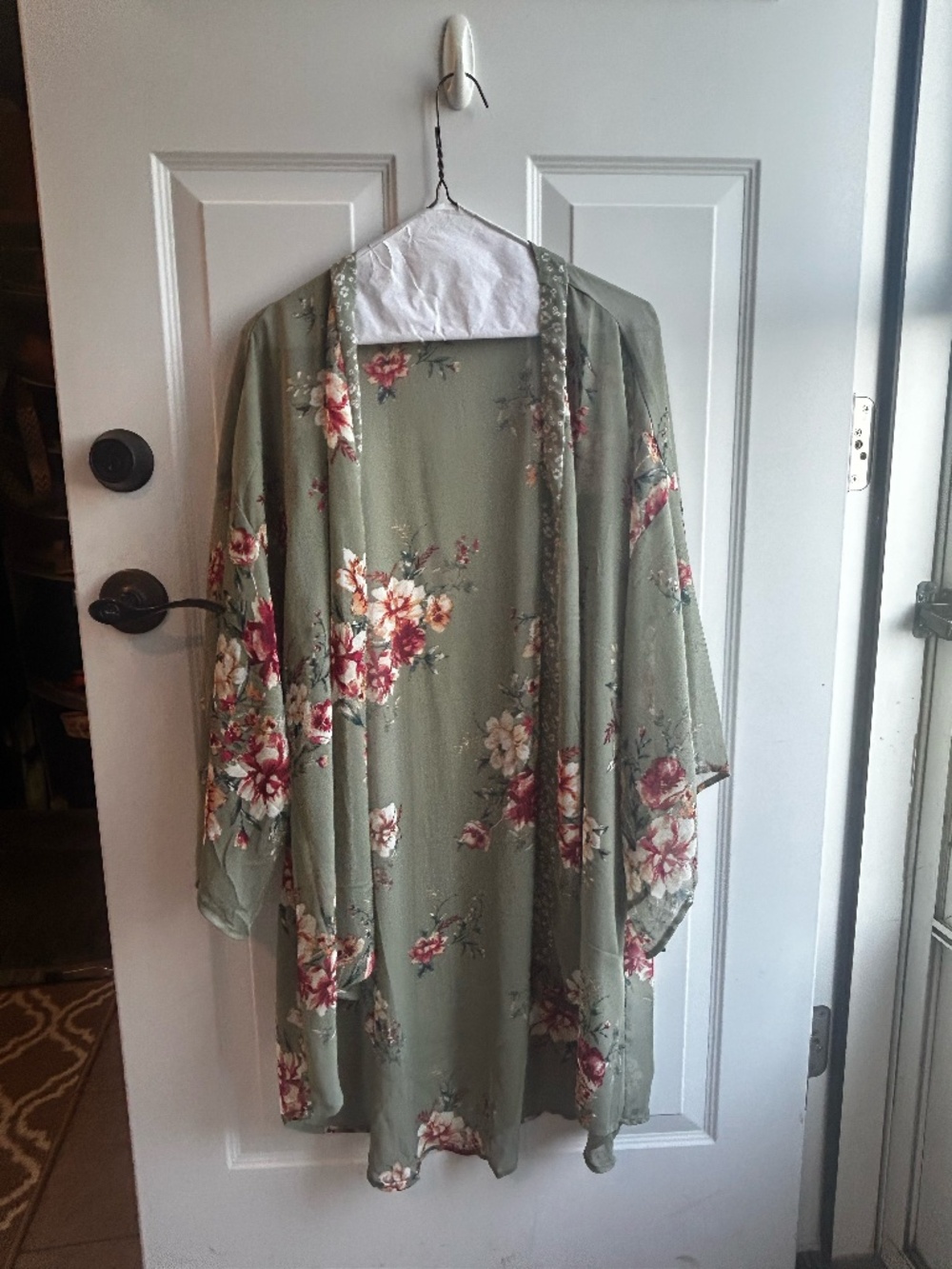 Sheer green and paisley sweater
